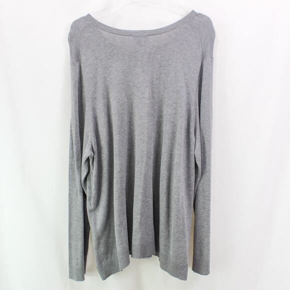 CROFT & BARROW Gray Floral Embroidered Knit Sweater Cardigan New With Tags - Picture 5 of 10